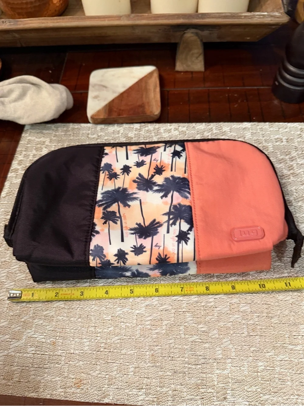Lug flash travel cosmetic case tropical palms NEW